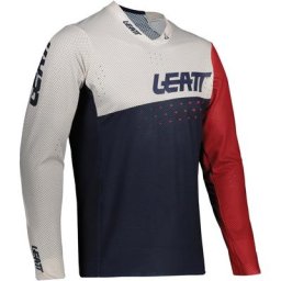 Leatt MTB Gravity 4.0 Maillot de vélo pour enfants, blanc-bleu, taille XL pour Des gamins
