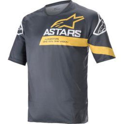 Alpinestars Racer V3 Short Sleeve Maillot vélo, gris-jaune, taille M