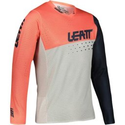 Leatt MTB Gravity 4.0 Maillot de vélo pour enfants, blanc-orange, taille L pour Des gamins