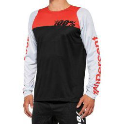 100% R-Core Maillot vélo, noir-blanc-rouge, taille M