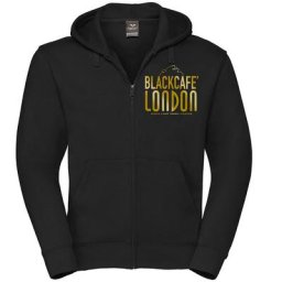 Black-Cafe London Classic Zip Hoodie, noir-or, taille 2XL