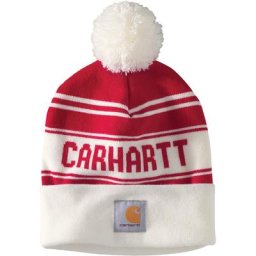 Carhartt Knit Cuffed Logo Chapeau, rouge
