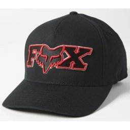 FOX Ellipsoid Flexfit Cap, noir-rouge, taille S M