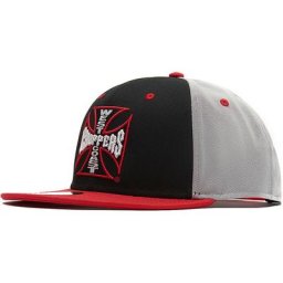 West Coast Choppers Dominator Casquette Snapback Flatbill, noir-blanc-rouge, taille L