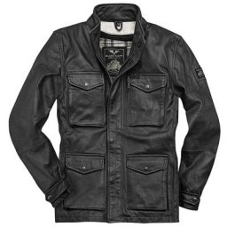 Black-Cafe London Manhattan Veste en cuir, noir, taille 48