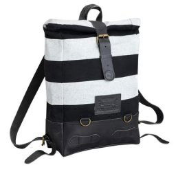 HolyFreedom Roll-Top Striped Sac à dos, noir-blanc, taille M 11-20l 21-30l