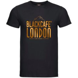 Black-Cafe London Classic T-Shirt, noir-or, taille 2XL