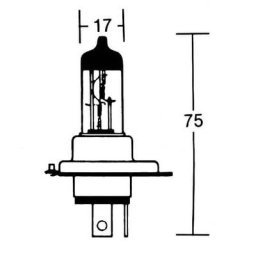 Ampoule H4 12V 60/55W P43t, Heavy Duty/Highlife, blanc