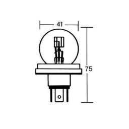 Ampoule R2 12V 45/40W P45T, blanc