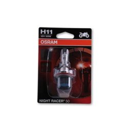 Ampoule OSRAM H11, NIGHT RACER 50, poutre trempée, 12V 55W PGJ19-2, blanc