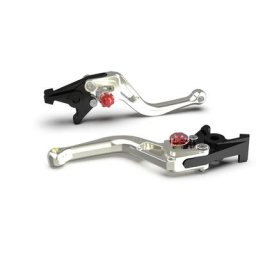 Levier de frein LSL BOW pour Brembo 15/17/19 RCS, R37R, court, argent/rouge