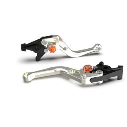 LSL Levier de frein BOW pour Brembo 15/17/19 RCS, R37R, court, argent/orange