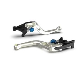 Levier de frein LSL BOW pour Brembo 15/17/19 RCS, R37R, court, argent/bleu