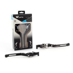 V PARTS Leviers V-PARTS repliables 177mm taillé masse noir/visserie alu avec adaptateurs par paire BMW