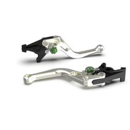 Levier de frein LSL BOW pour Brembo 15/17/19 RCS, R37R, court, argent/vert