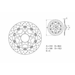 Brembo S.p.A. Disque de frein Oro flottant - 78B40861