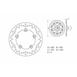 Brembo S.p.A. Disque de frein Oro fixe - 68B40750, taille 230 mm