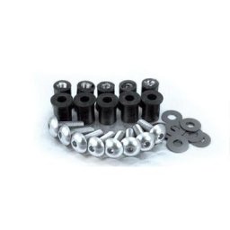 Bihr Kit vis + inserts + rondelles pour bulle Ø5mm noir