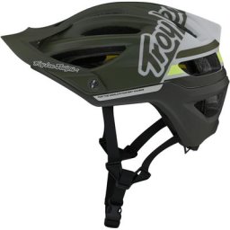 Troy Lee Designs A2 MIPS Silhouette Casque de vélo, blanc-vert, taille XL 2XL