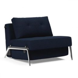 INNOVATION LIVING Fauteuil design CUBED 02 ALU convertible 200*90cm tissu Mixed Dance Blue