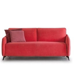 Canapé fixe CARMINE 3 places maxi tissu pieds Liberty acier brun