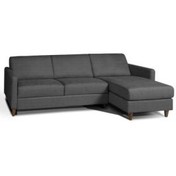 Canapé convertible d'angle OSLO matelas 16 cm système express RENATONISI couchage 120 cm pieds foncés