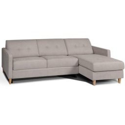 Canapé d'angle NORWAY matelas 16 cm système express sommier lattes RENATONISI tweed crème