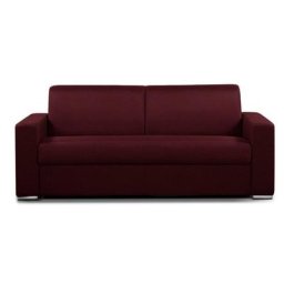 Canapé convertible 2-3 places SELECT matelas 16cm sommier lattes 120cm cuir vachette bordeaux