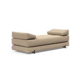 Méridienne design SIGMUND INDU Phobos, Mocha convertible lit 160*200 cm pieds Acier noir