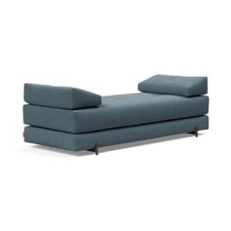 Méridienne design SIGMUND INDU Vivus, Dusty Blue convertible lit 160*200 cm pieds Acier noir