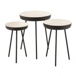 Lot de 3 tables d'appoint Noir / Blanc