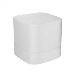 Pouf carré Haut LINDA en Velours Blanc