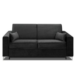 Canapé convertible express JACKSON 120cm sommier lattes tweed noir matelas 16 cm