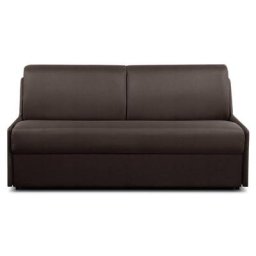 Canapé convertible FRANCE matelas 16cm système express sommier lattes 160cm microfibre marron