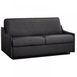 Canapé lit 3 places LUNA convertible EXPRESS 140cm tweed gris graphite matelas 16 cm