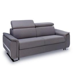 Canapé convertible express REAUMUR 140cm matelas 16cm pieds luge nabucka gris anthracite