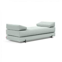 Méridienne design SIGMUND INDU Soft, Pacific Pearl convertible lit 160*200 cm pieds Acier noir