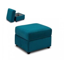Pouf COFFRE DREAMER velours bleu turquoise