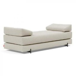 Méridienne design SIGMUND INDU Mixed Dance, Natural convertible lit 160*200 cm pieds Acier noir