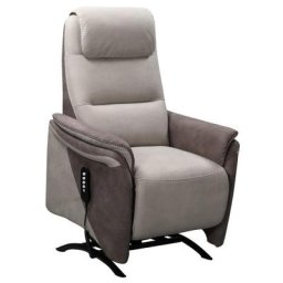 Fauteuil relax releveur électrique ZILIA bi-moteur Microfibre Mastic / Brun taupé