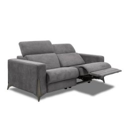 Canapé 3 places relax électrique BOULOGNE avec système zéro wall microfibre gris graphite