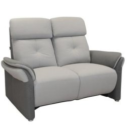 Canapé fixe 2 places GELLIN microfibre gris perle / plomb