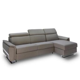 Canapé d'angle REAUMUR convertible EXPRESS 160 cm matelas 16 cm pieds luge tweed gris silex