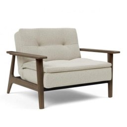 INNOVATION LIVING Fauteuil design DUBLEXO FREJ mixed dance natural convertible lit 90*115 cm piétement chêne fumé