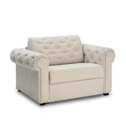 Fauteuil CHESTERFIELD Express convertible EXPRESS 70cm matelas 16cm microfibre écru