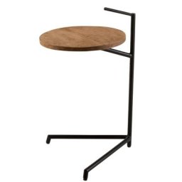 Table gigogne bistro TROB en métal noir et bois naturel.