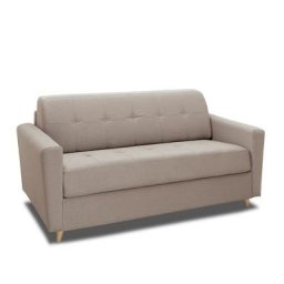 Canapé MEZZANO convertible EXPRESS matelas 16 cm sommier métal 140 cm tissu tweed beige