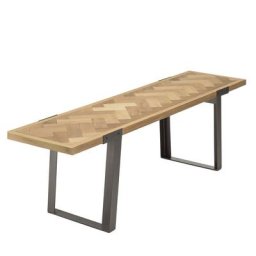 Meuble TV LARC plateau chevrons bois de sapin, pieds métal