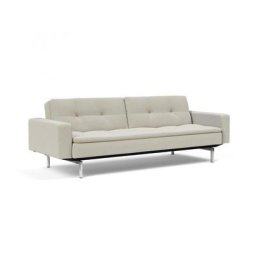 Canapé design DUBLEXO CHROME avec accoudoirs convertible lit 115*210 cm pieds chromés tissu Mixed Dance Natural