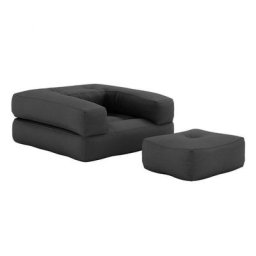 Fauteuil futon standard convertible CUBE CHAIR couleur gris foncé